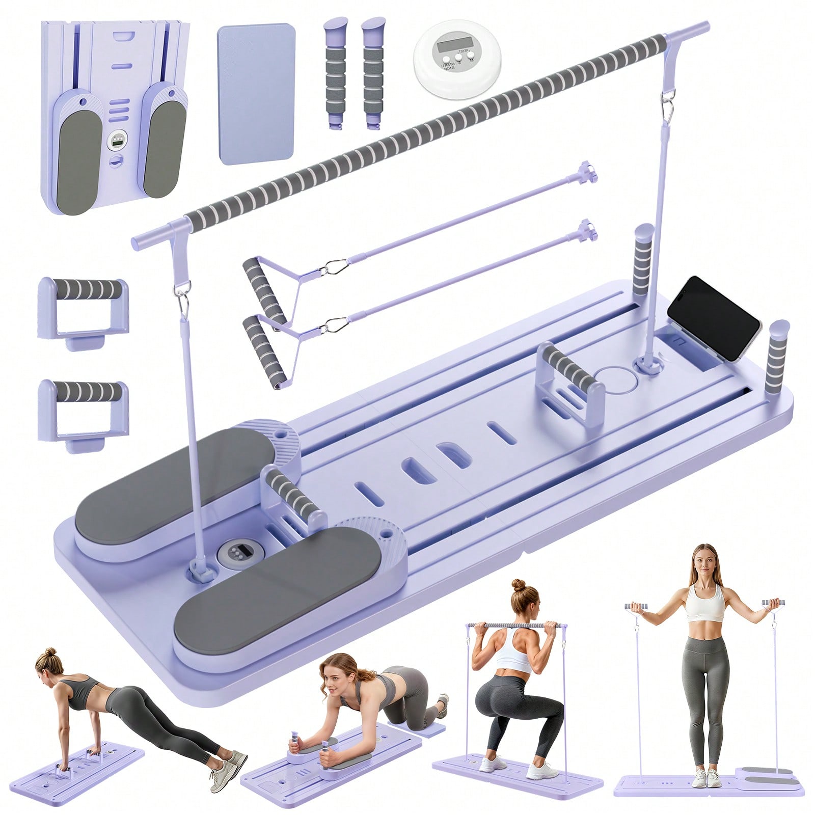 Pilates & Yoga Unleashed International Academy - Reformer do pilatesu z drążkiem, deska