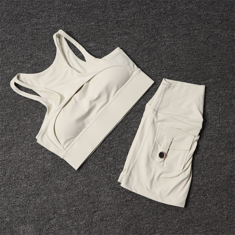 Pilates Yoga Leggings - Spodenki fitness zestawy do jogi damski