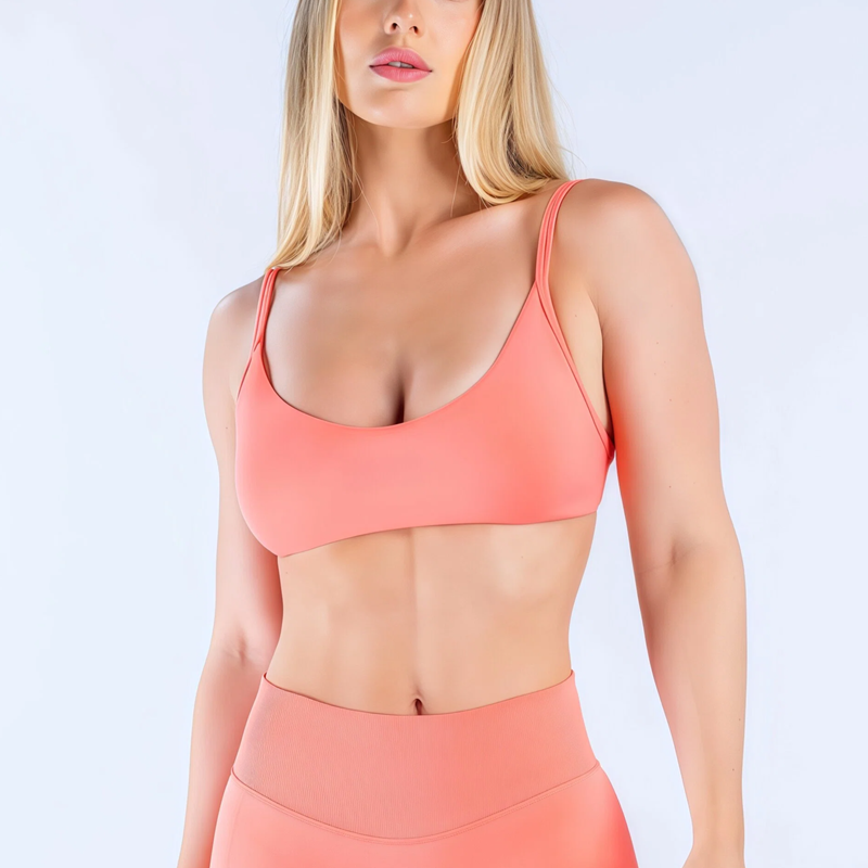 Pilates Yoga Top - Biustonosz sportowy HISTELLO Impact z dekoltem