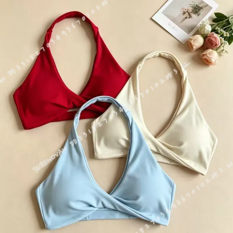 Pilates Yoga Top - Damski sportowy biustonosz typu halter z
