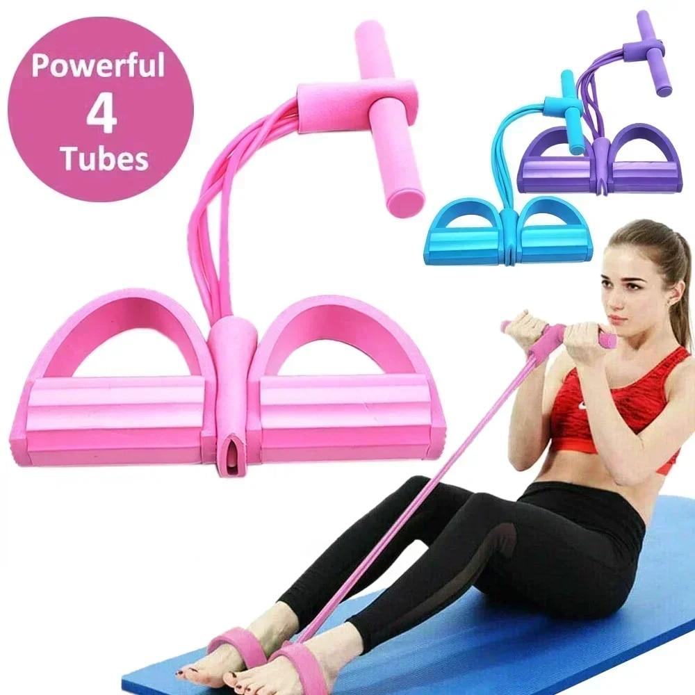 Pilates Yoga Home Workout - Elastyczne taśmy oporowe 4/6 poziomów z