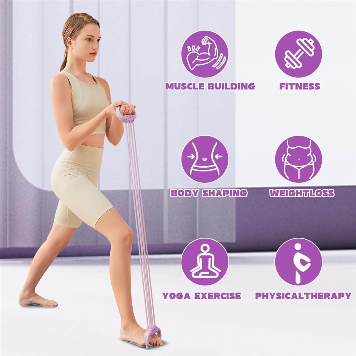 Gumki oporowe typu „8” dla kob – Pilates Yoga Home Workout recenzja i cena