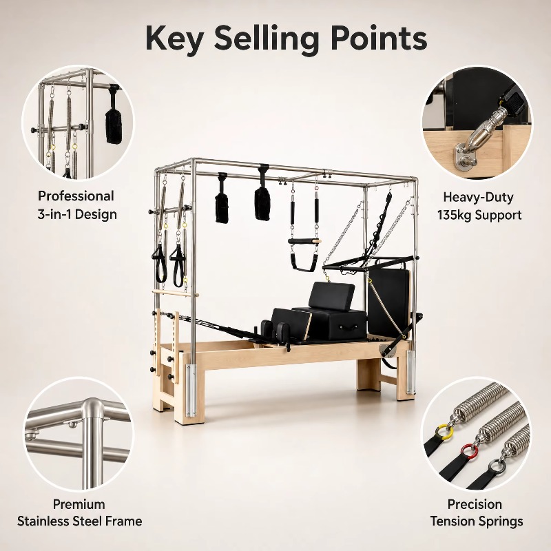 YTYIN Komercyjny Reformer 3 w  – Pilates Yoga Studio recenzja i cena
